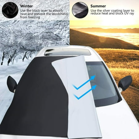 SUV Truck Waterproof Frost Covers Anti Foil Ice Dust Sun Aluminum Shield Screen Protector Most Cars 72 x 45 in MDEK Windshield Sunshade Cover Van Sun Shade Protector